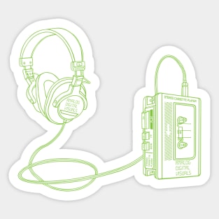 Portable Tape Player (Yellow Green Lines) Analog / Music Sticker